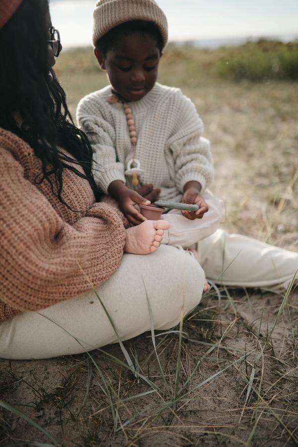 Teether cat blush mushie Teether mushie