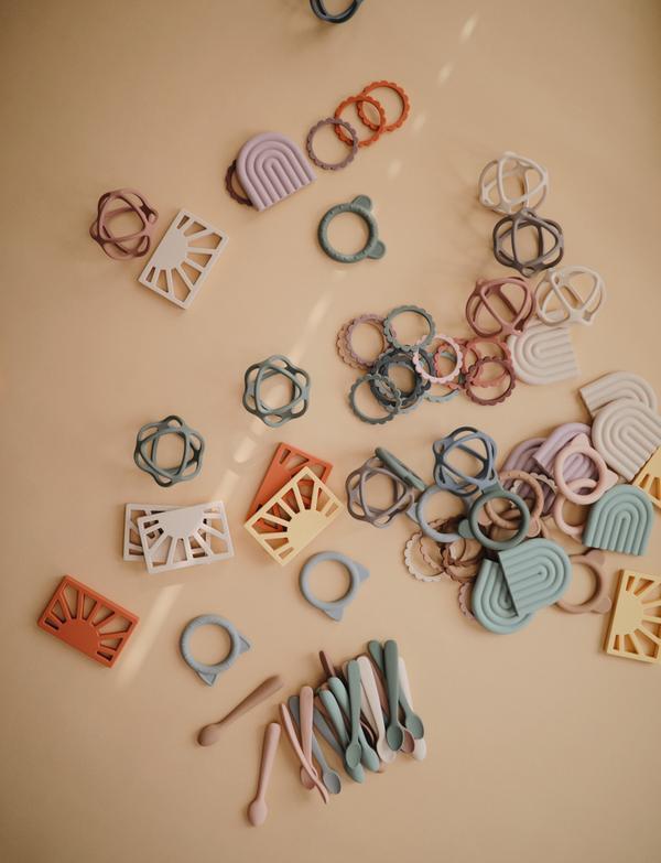 Teether cat blush mushie Teether mushie