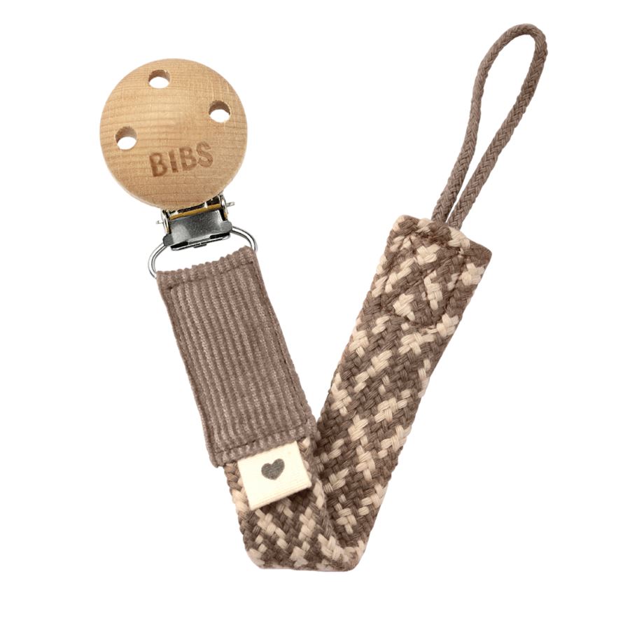 Prende-chucha dark oak/vanilla BIBS pacifier clip Bibs