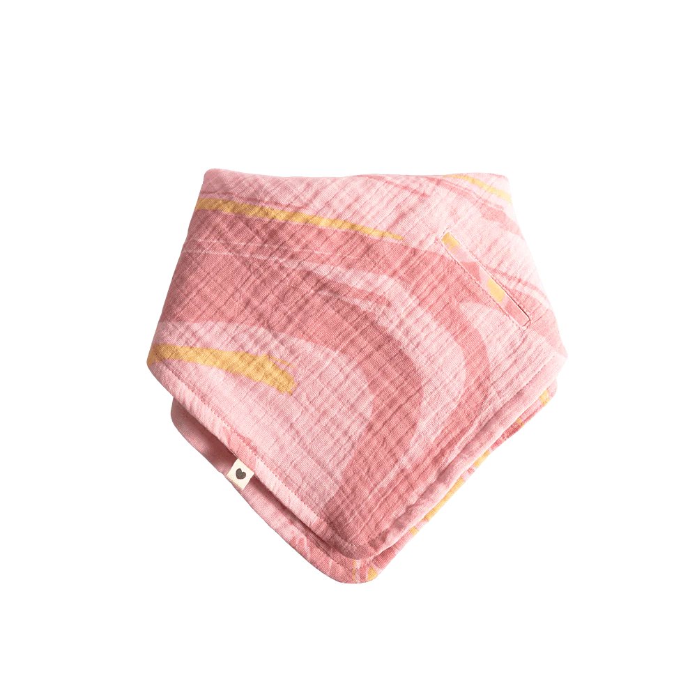 Babete bandana tie dye dusty pink | pale butter BIBS