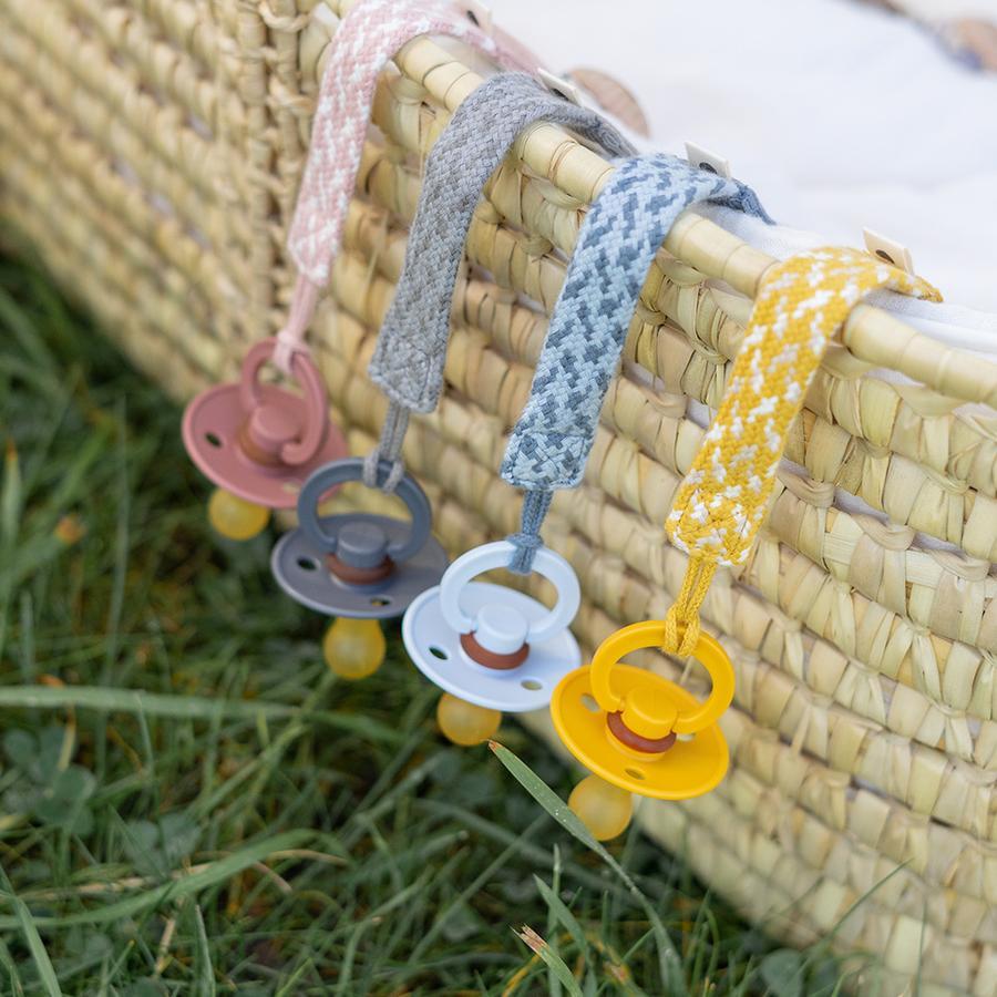 Prende-chucha mustard/ivory/cloud BIBS pacifier clip Bibs