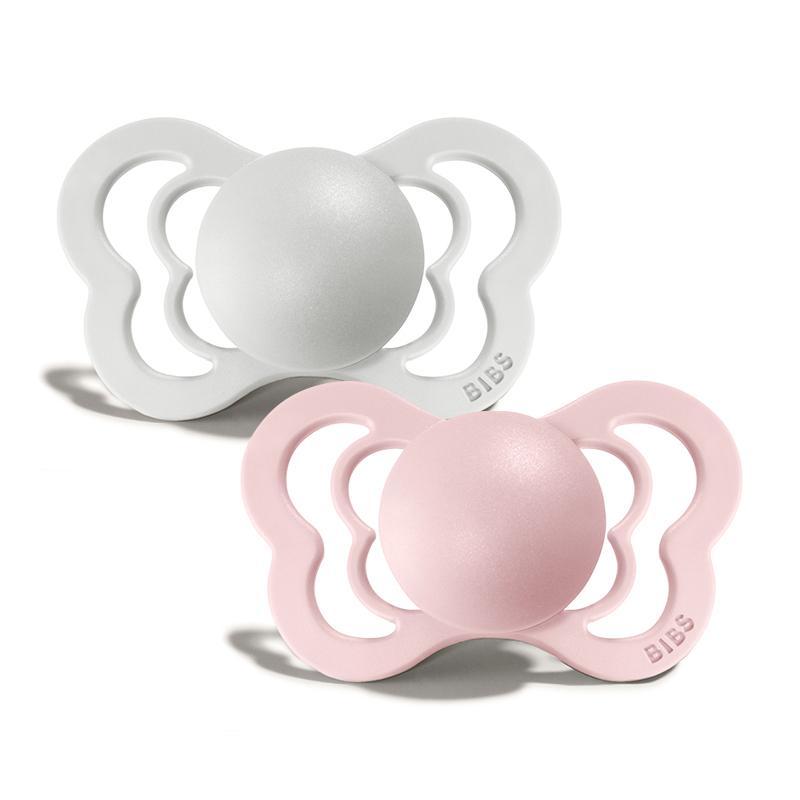 2 chupetas anatómicas silicone BIBS Couture haze | blossom