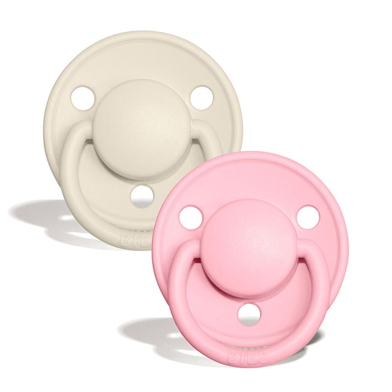2-pack Bibs De Lux ivory baby pink Pacifier Bibs