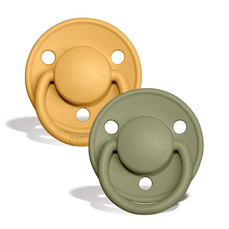 2 chupetas BIBS De Lux látex honey bee | olive