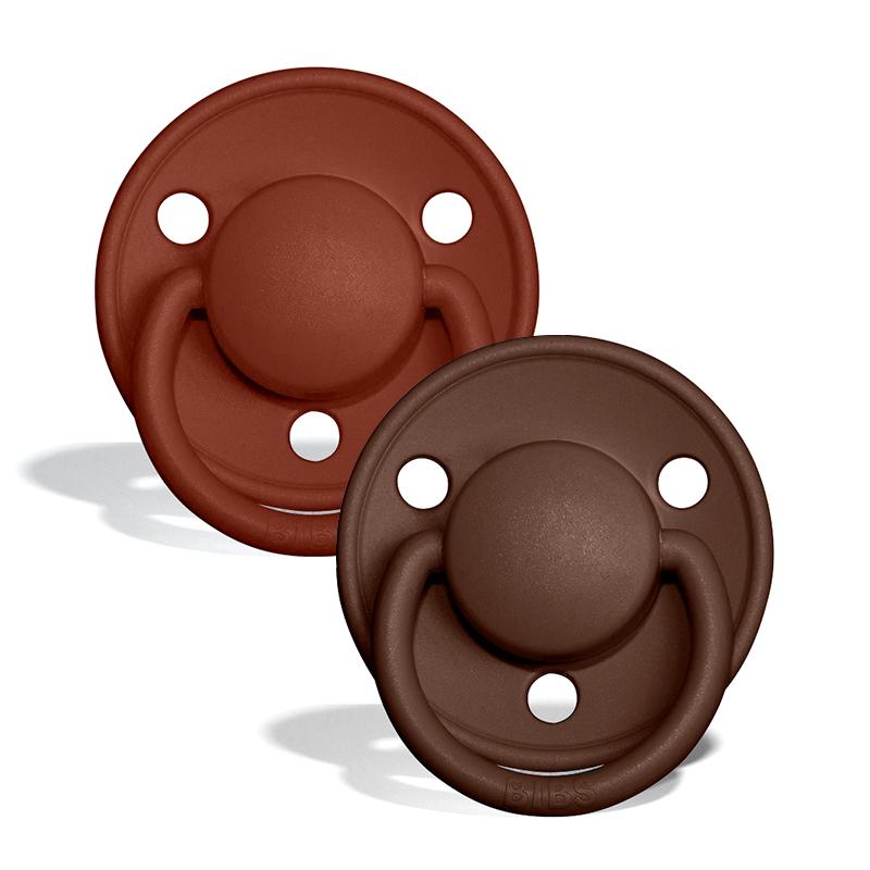 2-pack Bibs De Lux rust | mocha one size Pacifier Bibs