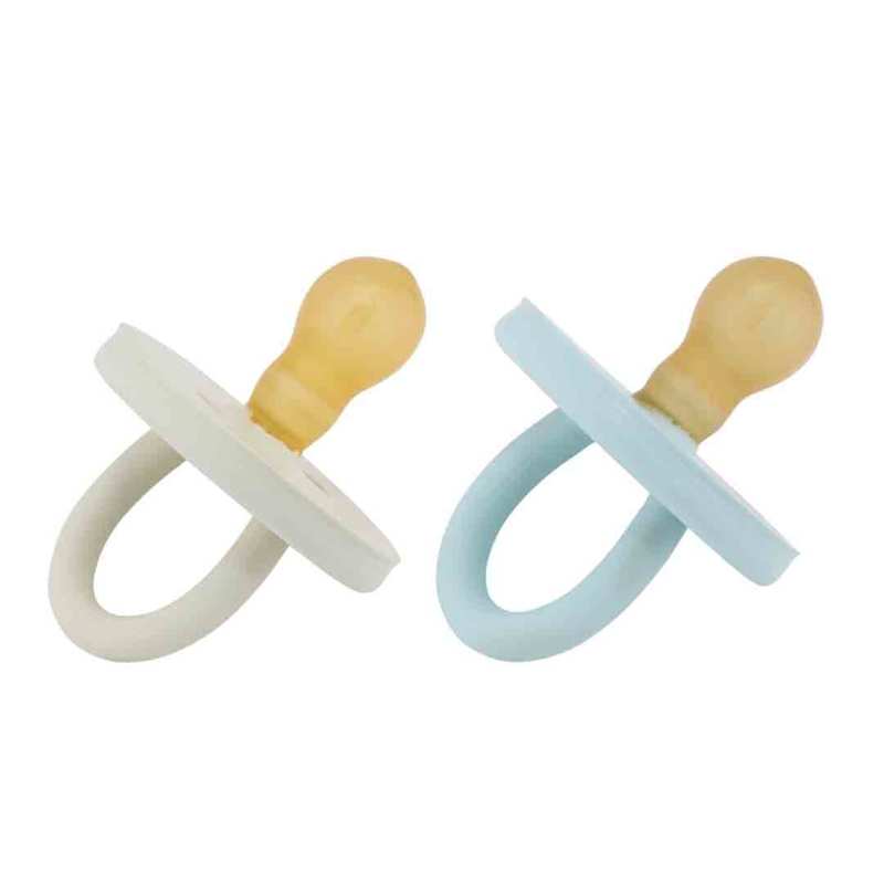 2 chupetas redondas látex denim | sage 0-3 M