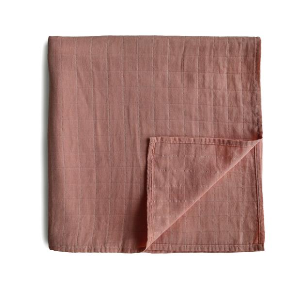 Muslin swaddle cedar mushie muslin mushie