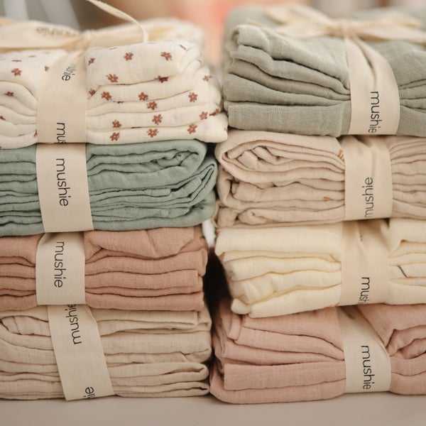 3 musselinas ~60 cm fog Teether mushie