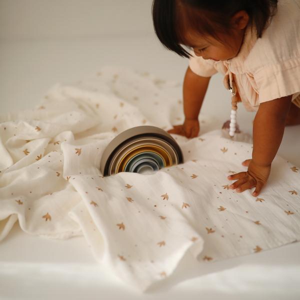Muslin swaddle sparrow mushie muslin mushie