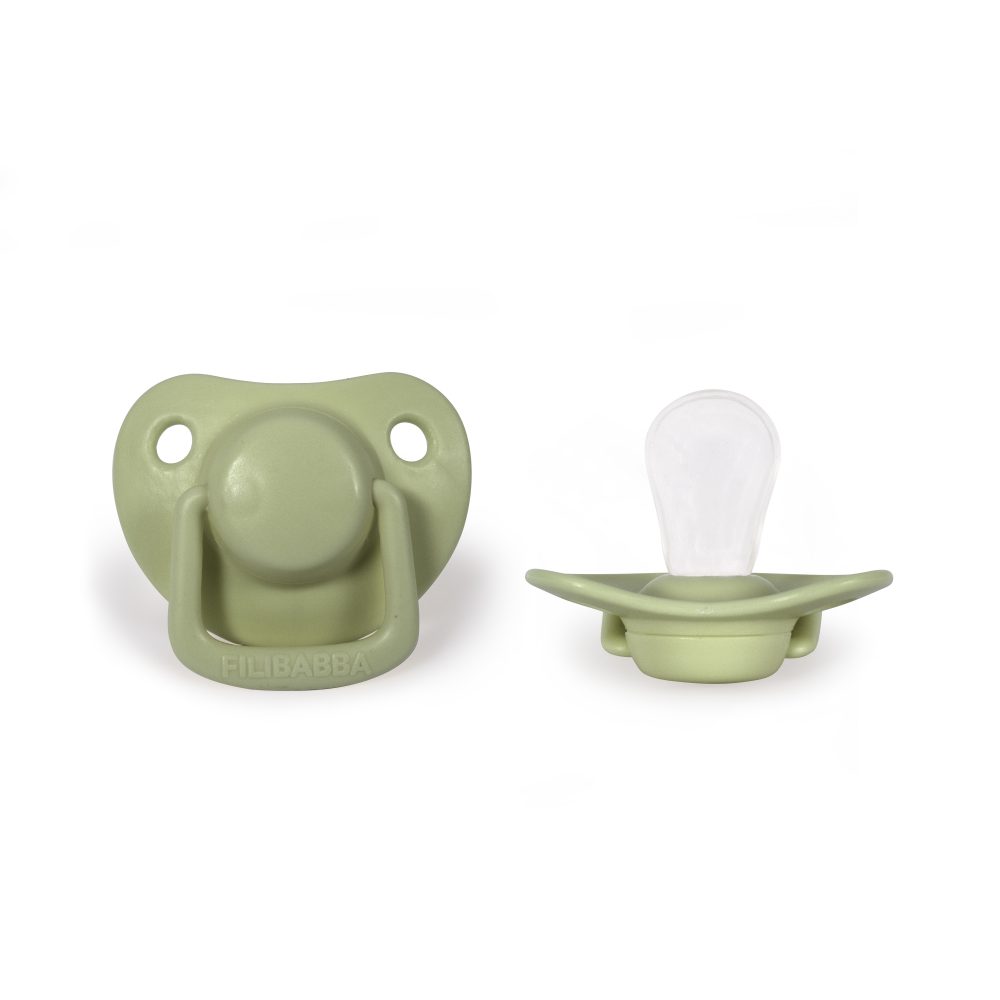2 chupetas simétricas silicone pistacie