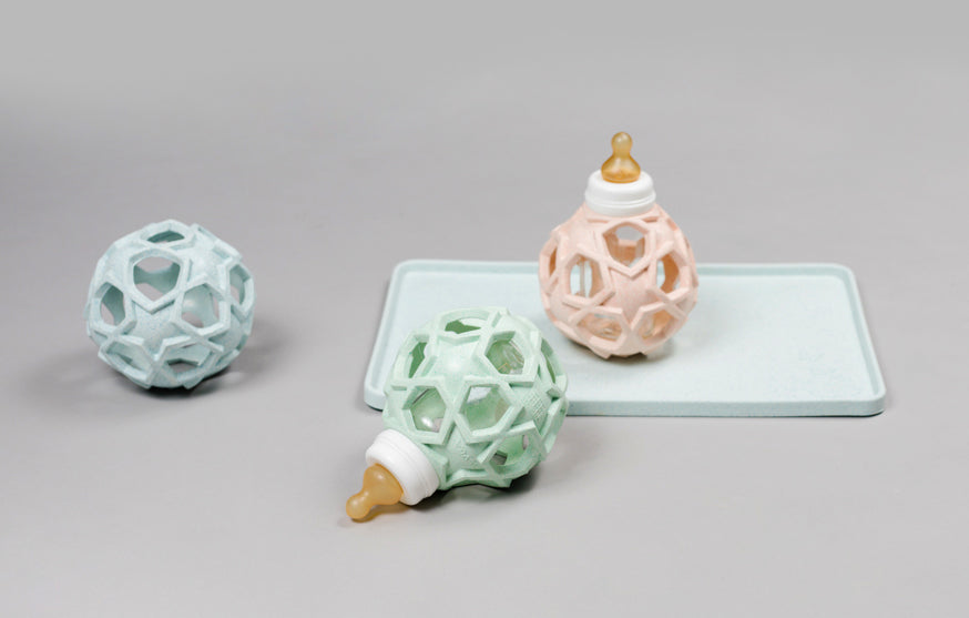 2 em 1 Biberão de vidro 120 ml + bola de estrelas azul