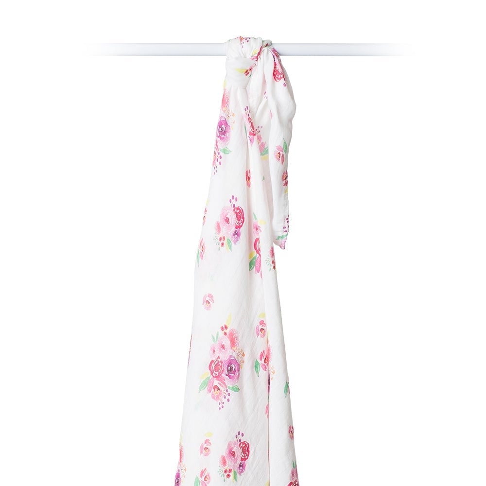 Musselina swaddle bambu peonies Lulujo