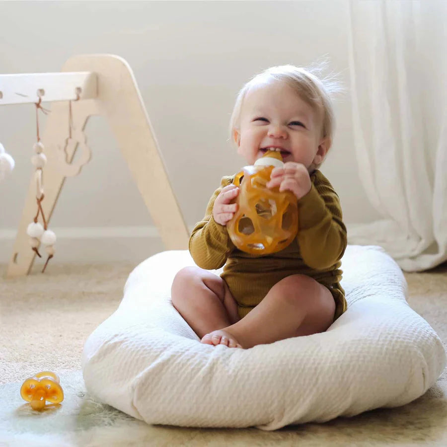 2 em 1 Biberão de vidro + bola de estrelas natural Biberão Hevea