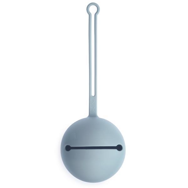 Silicone pacifier holder case dried powder blue mushie pacifier case mushie