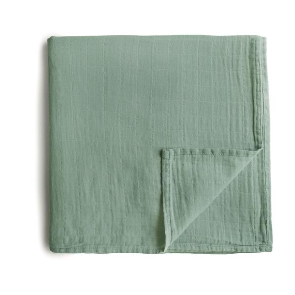 Muslin swaddle roman green mushie muslin mushie