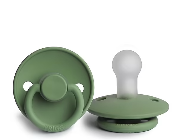 Chupeta redonda silicone mineral green