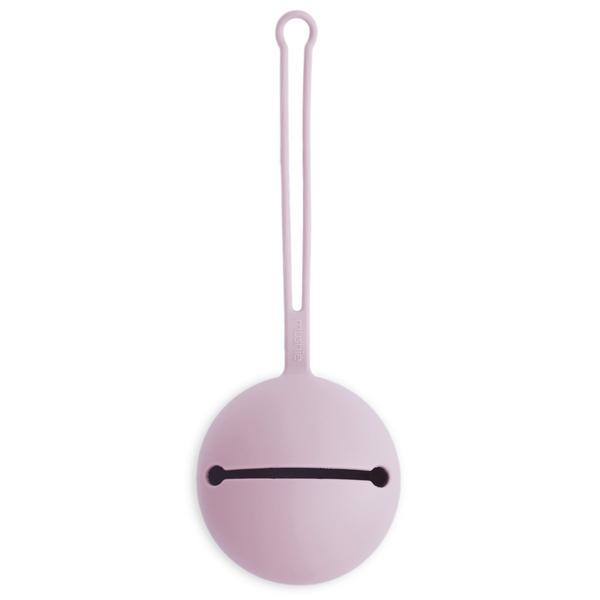 Silicone pacifier holder case dried soft lilac mushie pacifier case mushie
