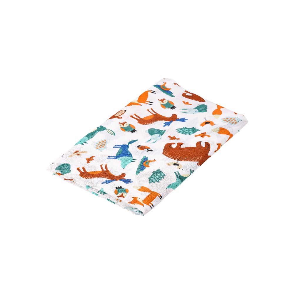 Musselina 120 cm forest animals Happy Bear