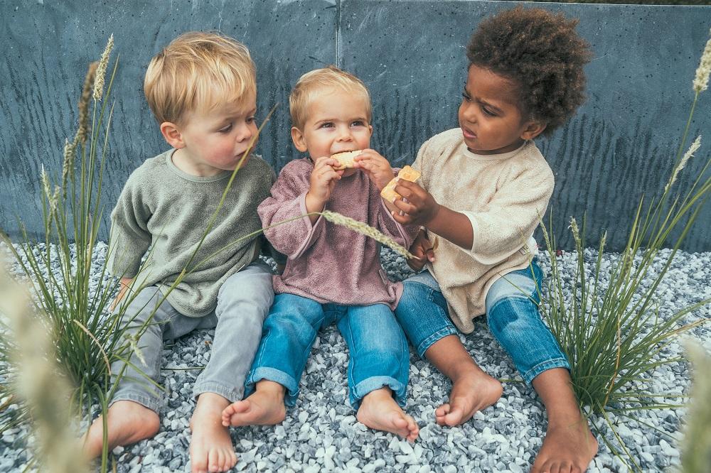 Babete de bambu com mangas sea blue Bib Timboo