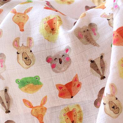 Musselina 60 cm animais Muslins Fox in the attic