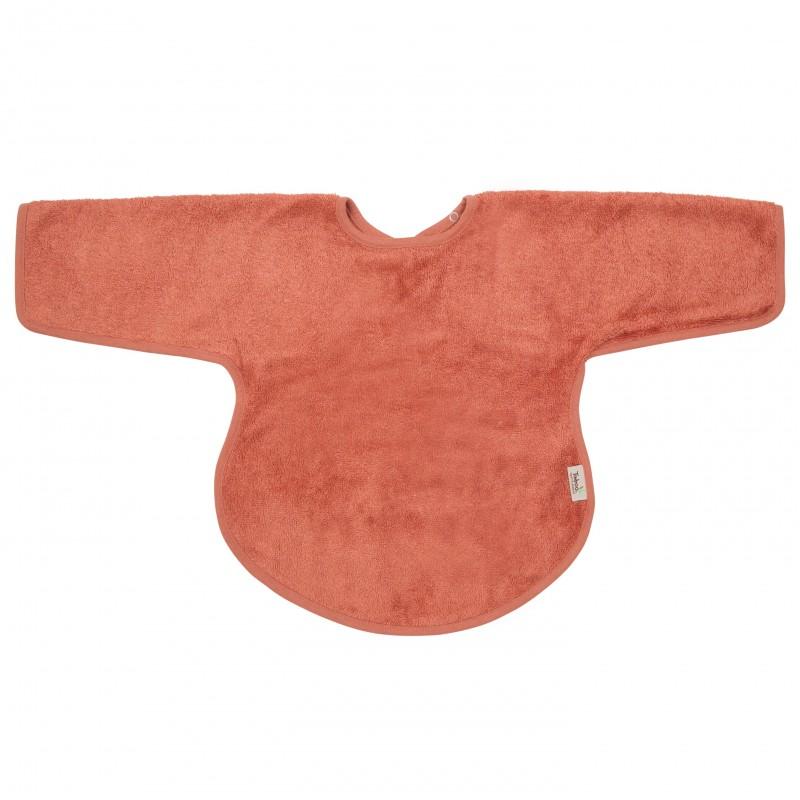 Babete de bambu com mangas apricot blush Bib Timboo