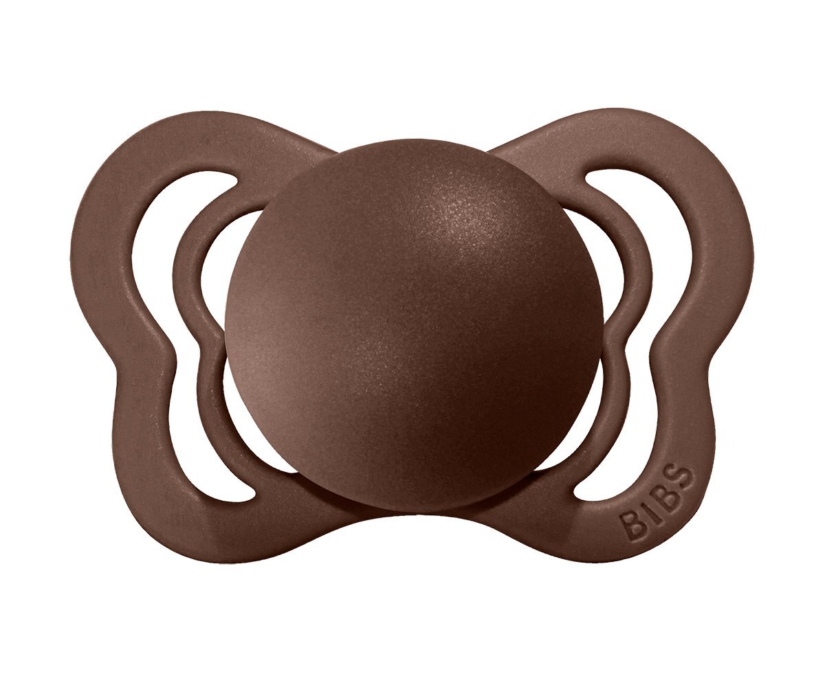 2-pack Bibs couture pacifier latex 0-6 M mocha + vanilla Pacifier Bibs