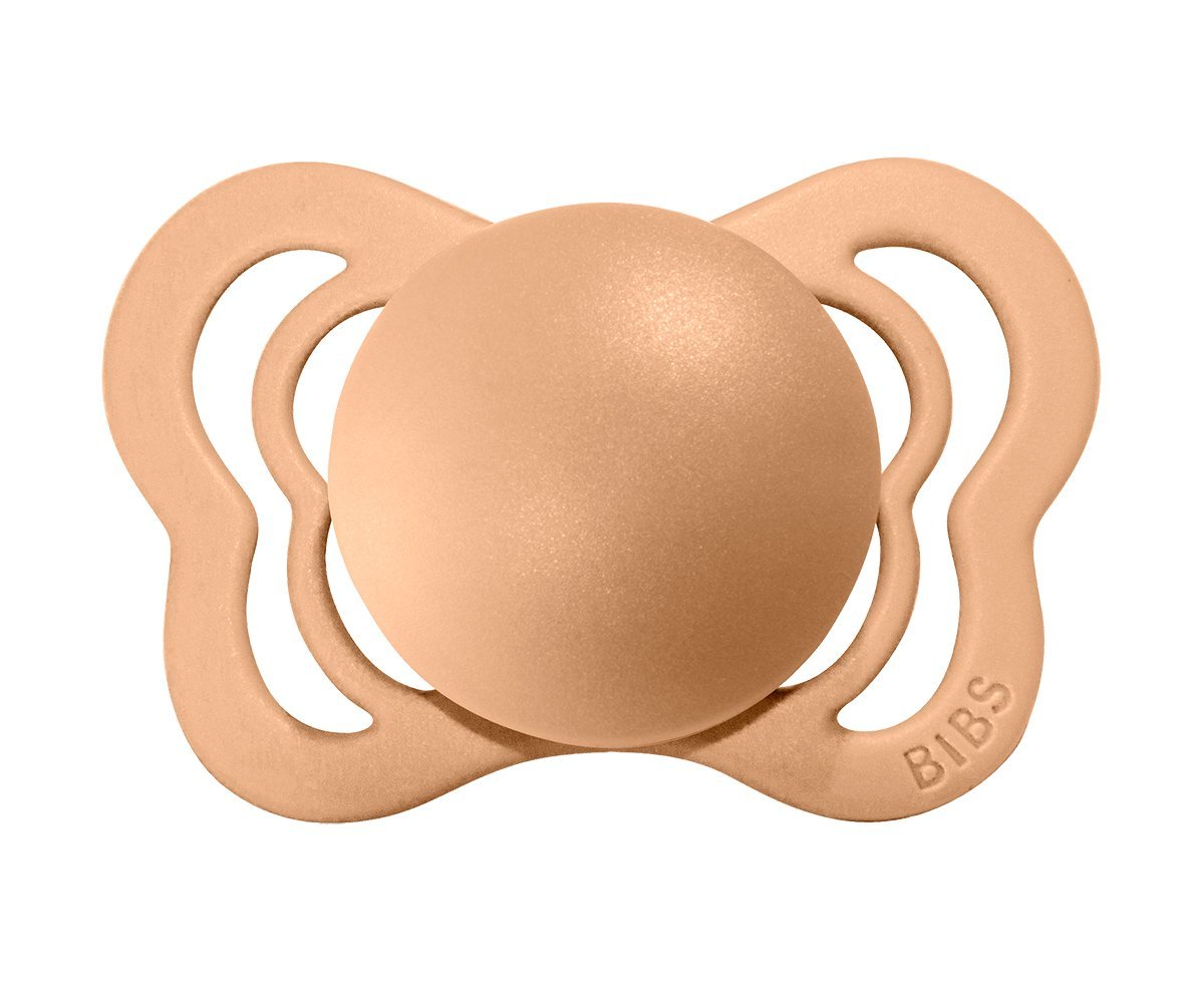 2-pack Bibs couture pacifier latex 0-6 M peach + vanilla Pacifier Bibs