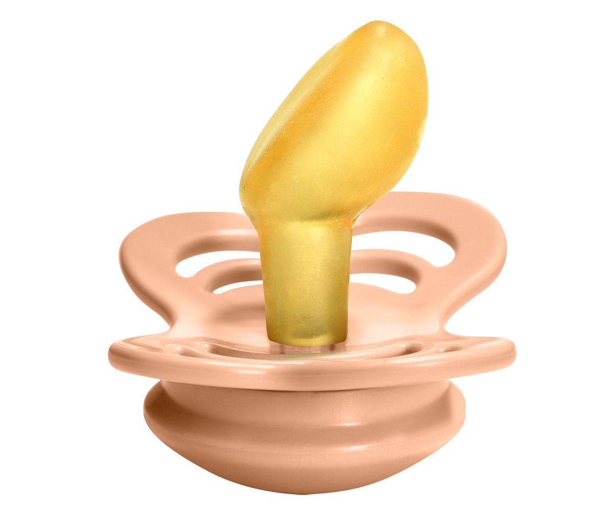 2-pack Bibs couture pacifier latex 0-6 M woodchuck + peach Pacifier Bibs