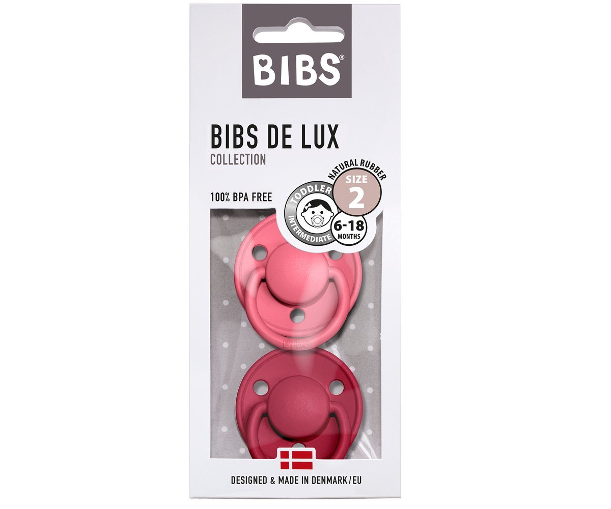 2-pack Bibs De Lux 0-6 M coral ruby Pacifier Bibs
