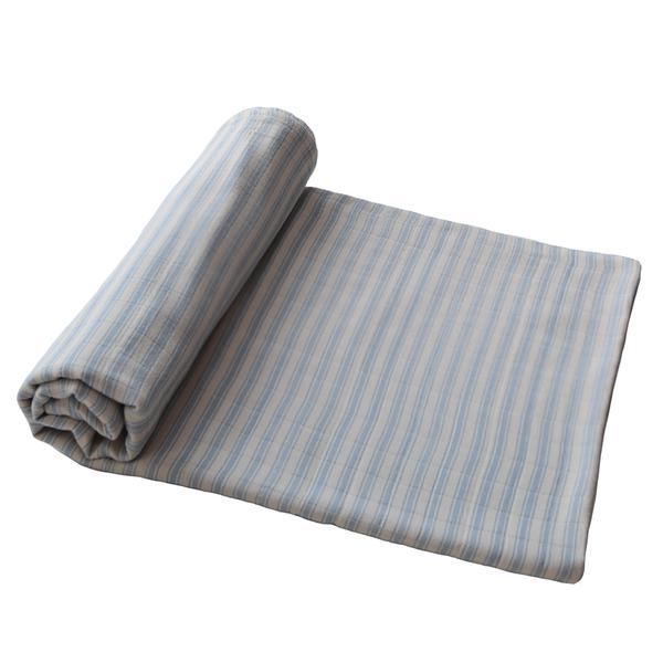 Muslin swaddle blue stripes mushie muslin mushie