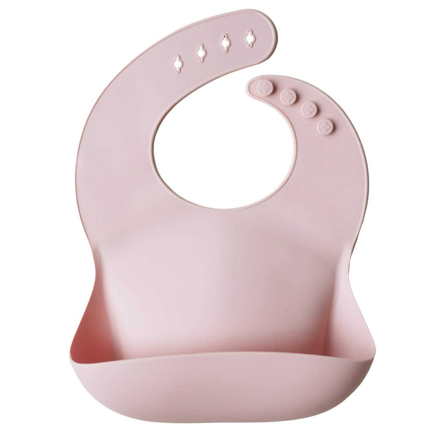 Silicone baby bib blush mushie bib mushie