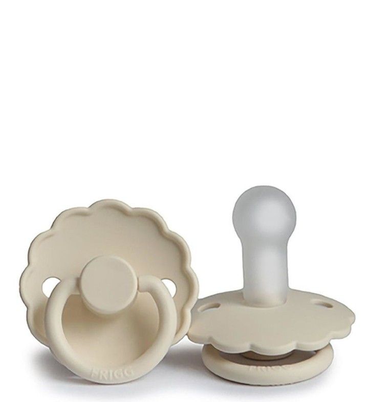 Chupeta redonda silicone daisy cream