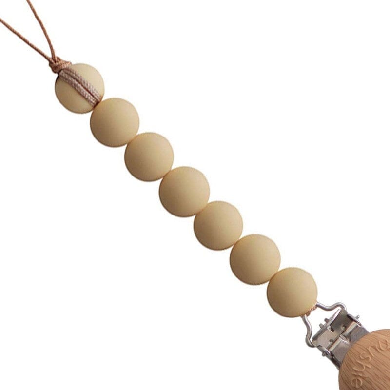 Prende-chupeta Halo muted yellow mushie