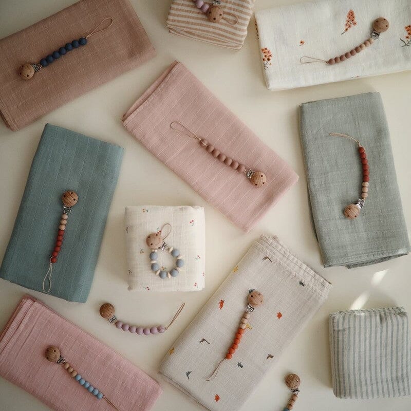 Prende-chupeta Halo mauve mushie