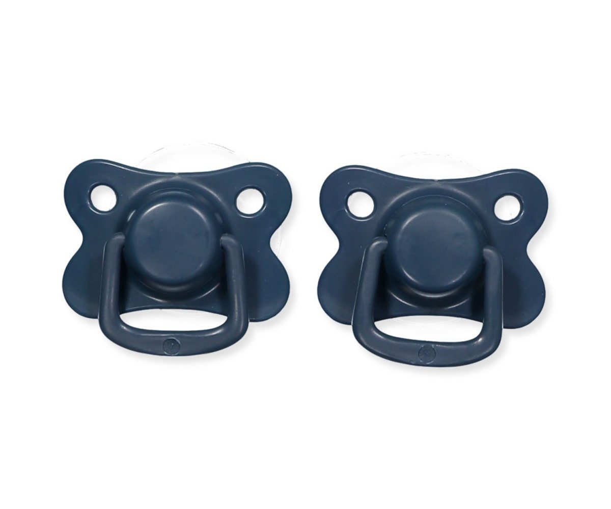 2 chupetas simétricas silicone azul marinho