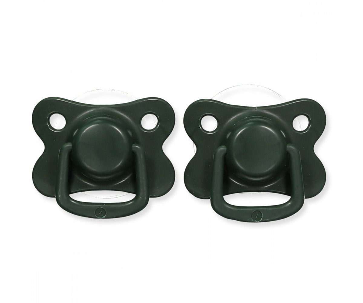2 chupetas simétricas silicone dark green