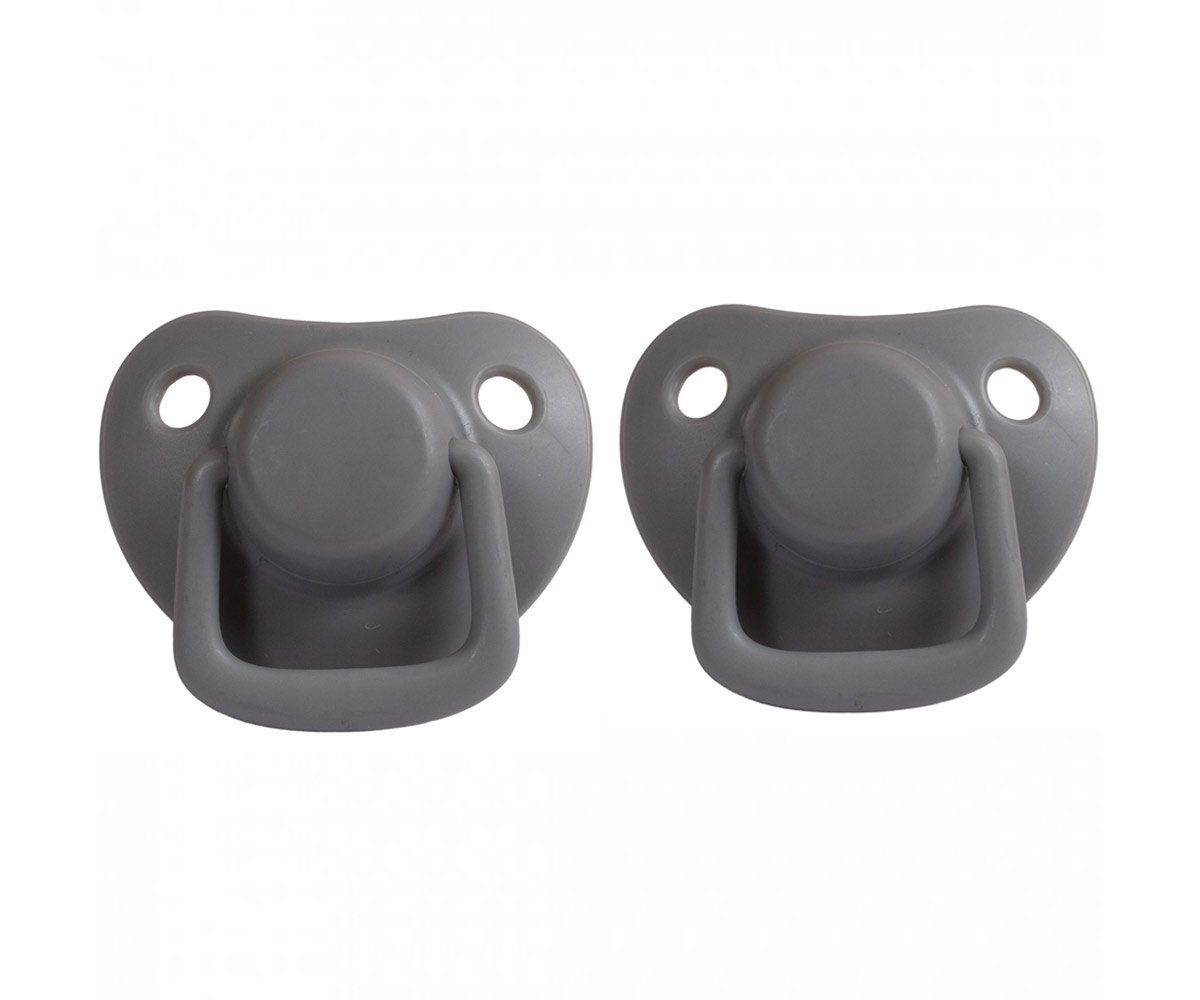 2 chupetas simétricas silicone dark grey