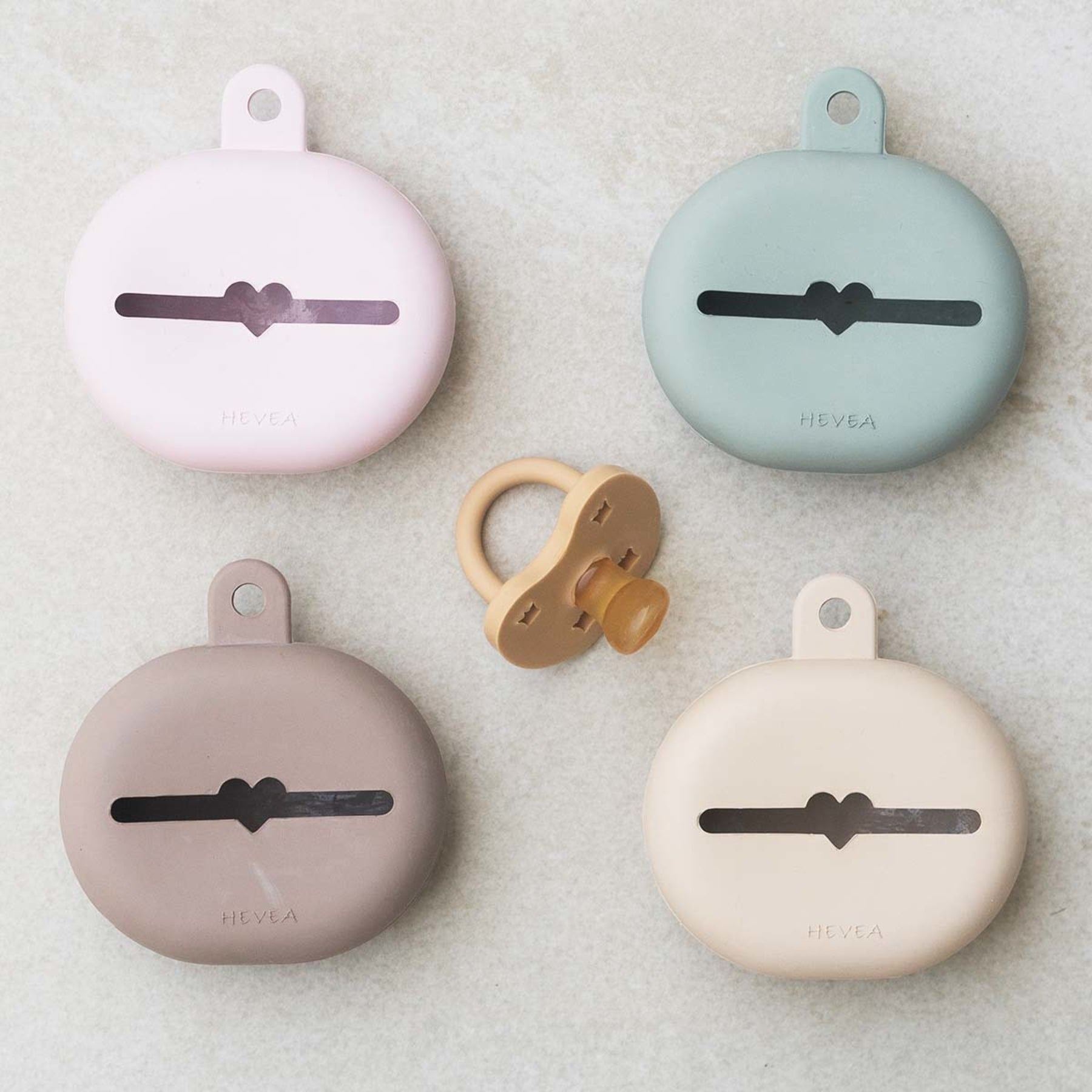 Caixa de borracha natural p/ chupetas moss green