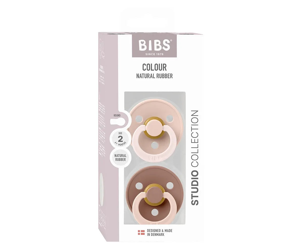 2 chupetas redondas BIBS Studio Colour Fusion Blush Woodchuck