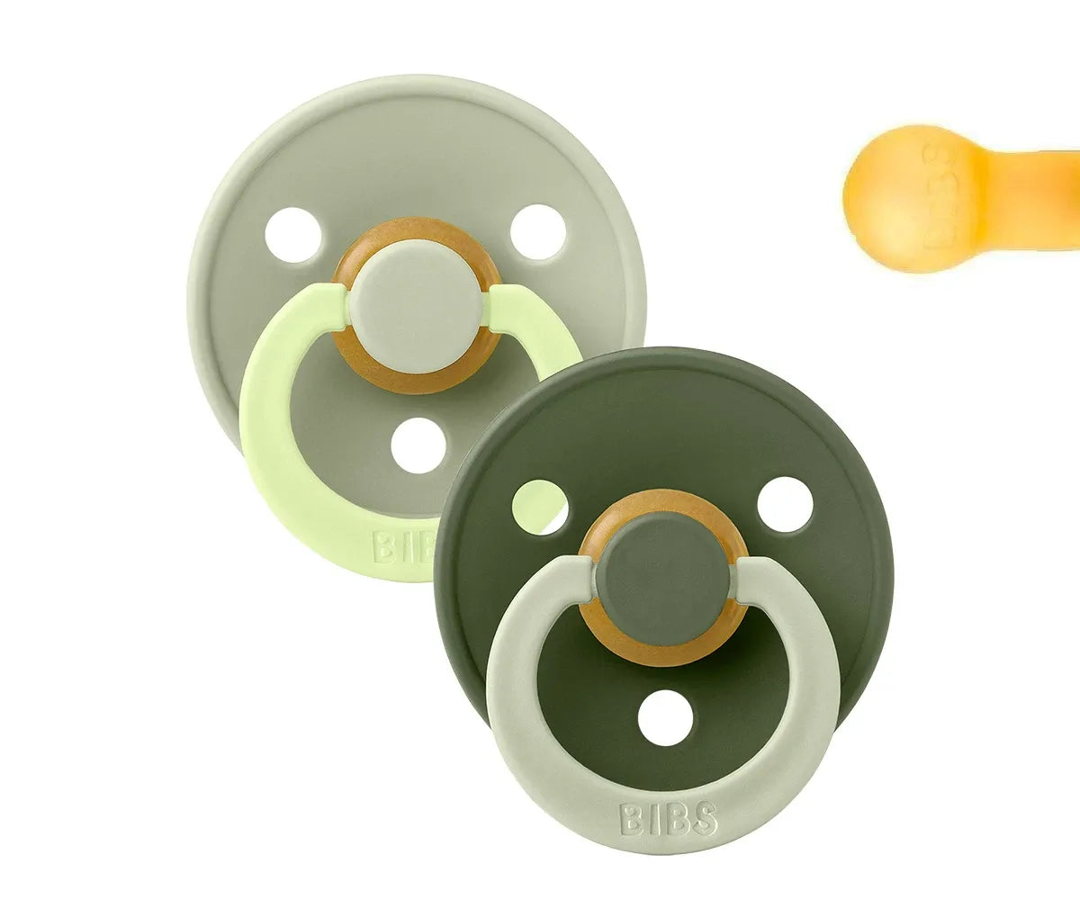 2 chupetas redondas BIBS Studio Colour Fusion Sage Hunter Green
