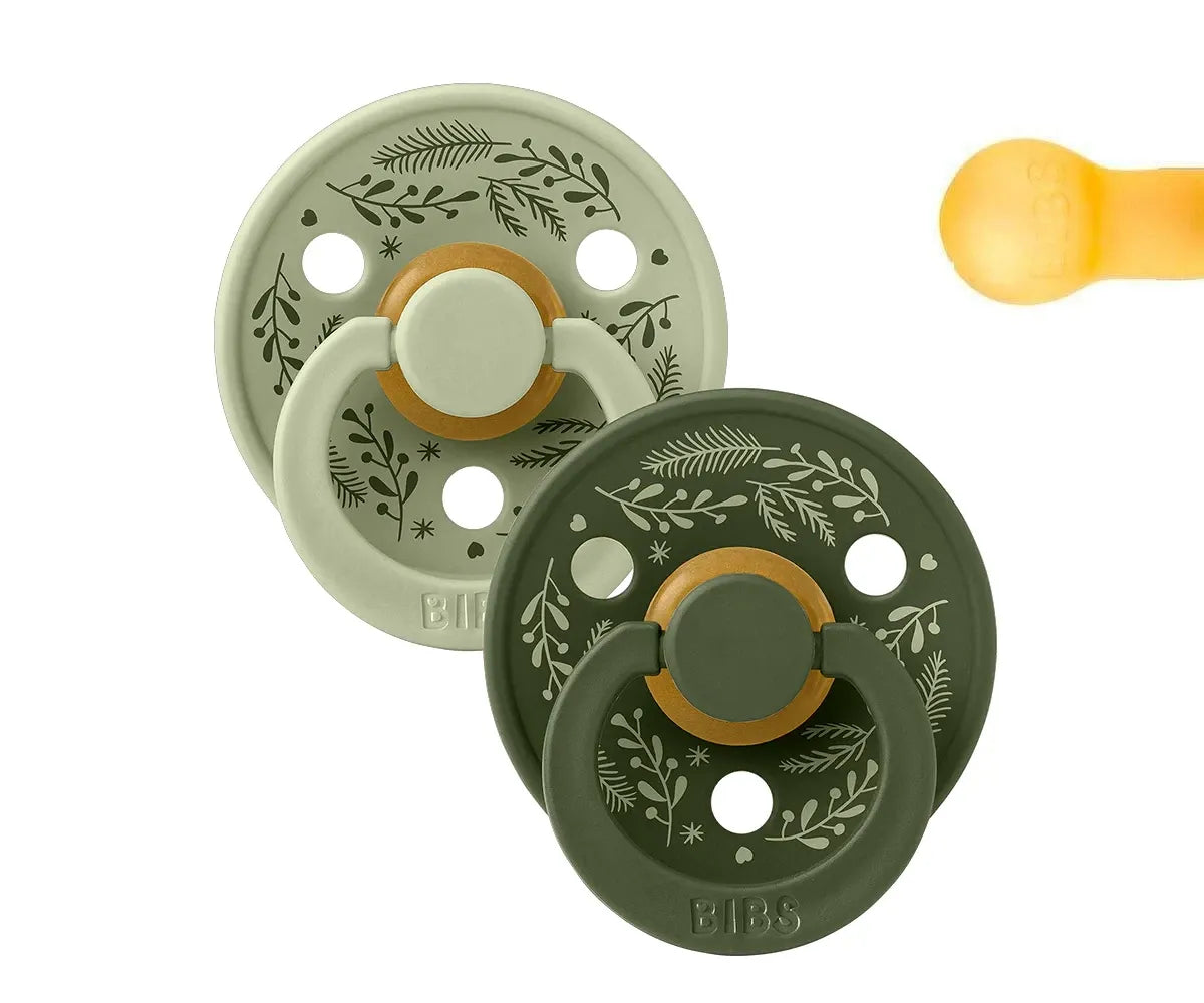 2 chupetas redondas BIBS Colour Natal leaf sage | hunter green