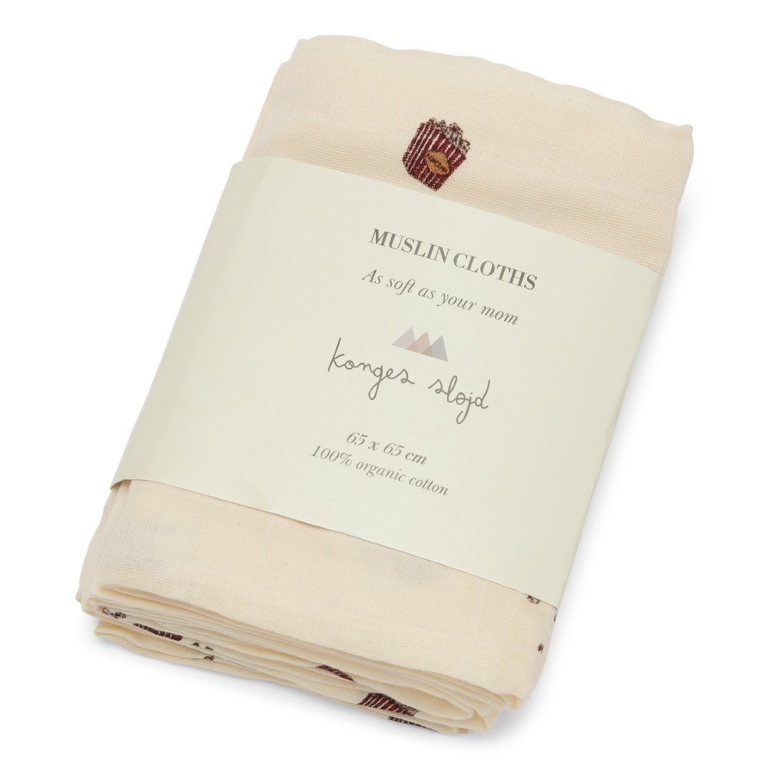 3 pack muslin cloth - popcorn Konges sløjd Muslin Konges sløjd