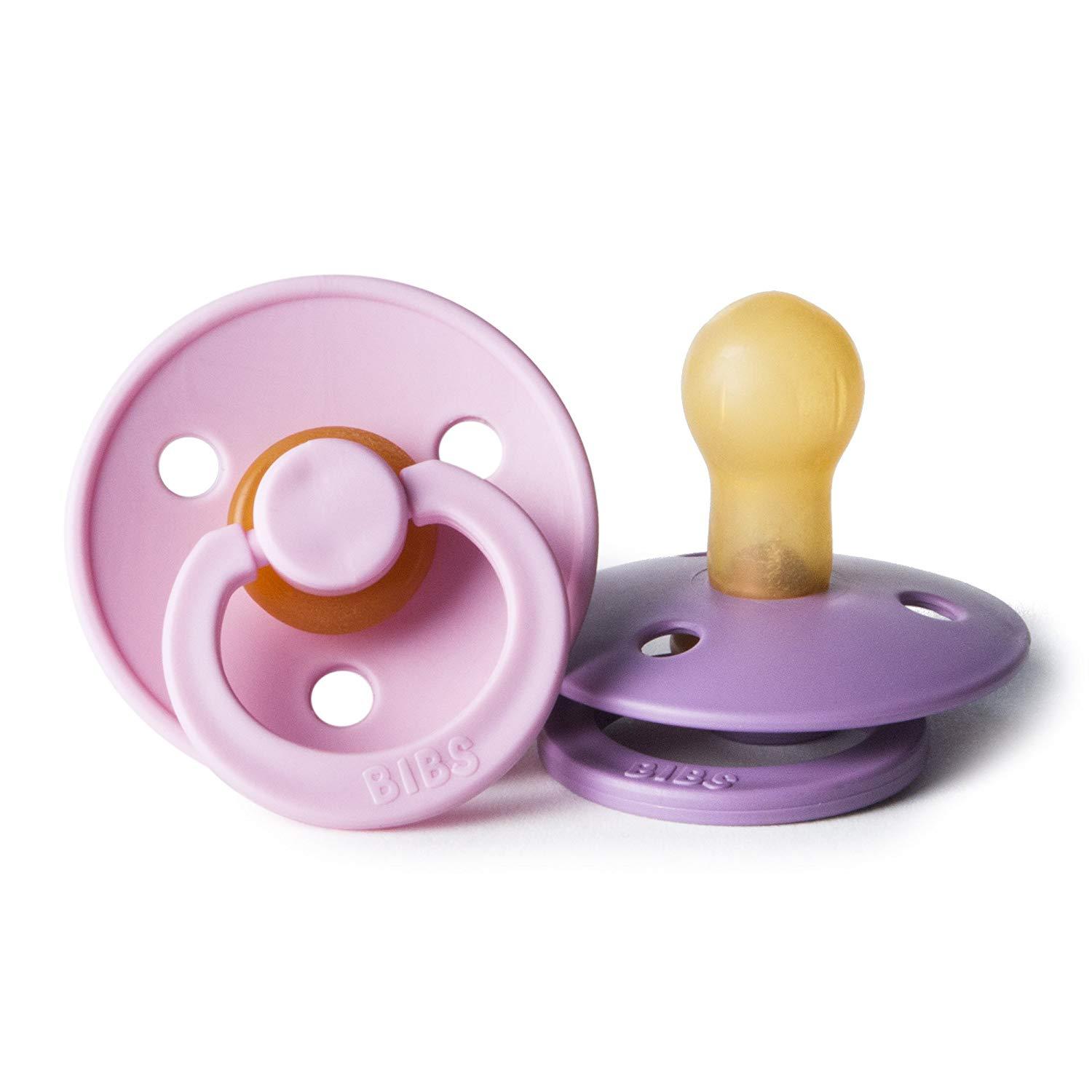 Bibs pacifier 0-6 months 2-pack lavender + baby pink Pacifier Bibs