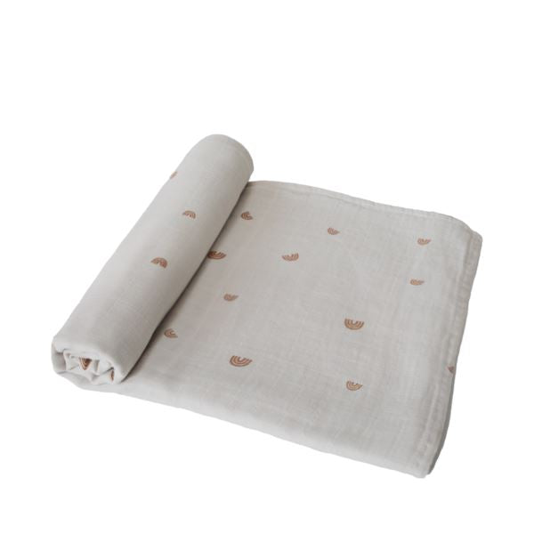 Muslin swaddle rainbow mushie muslin mushie