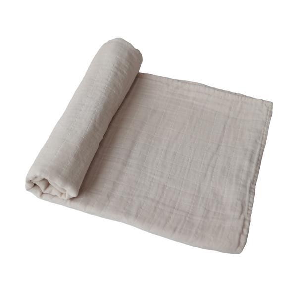 Muslin swaddle fog mushie muslin mushie