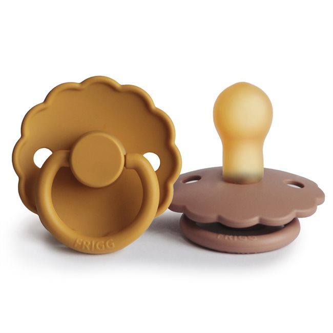 2-pack daisy pacifier honey gold/rose gold FRIGG Pacifier FRIGG 0-6M