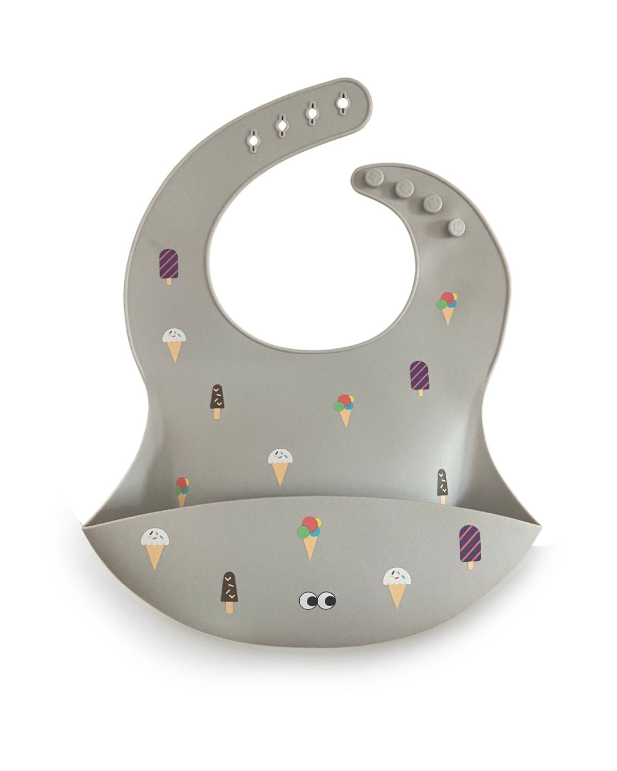 Babete de silicone gelado cinza dinnerware Noui Noui