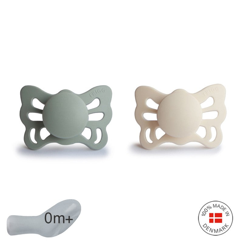 2 chupetas anatómicas Butterfly cream | sage SILICONE Frigg