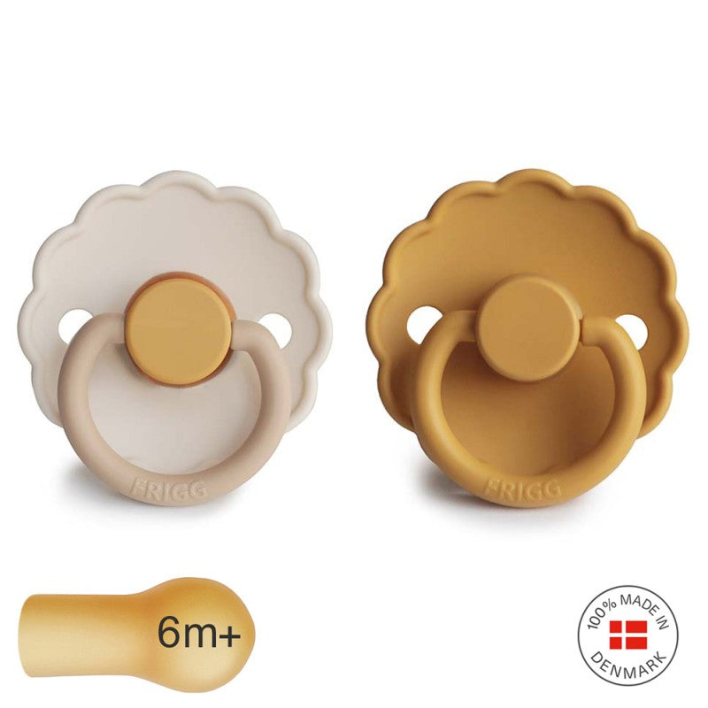 2 chupetas redondas LÁTEX daisy honey gold | chamomile