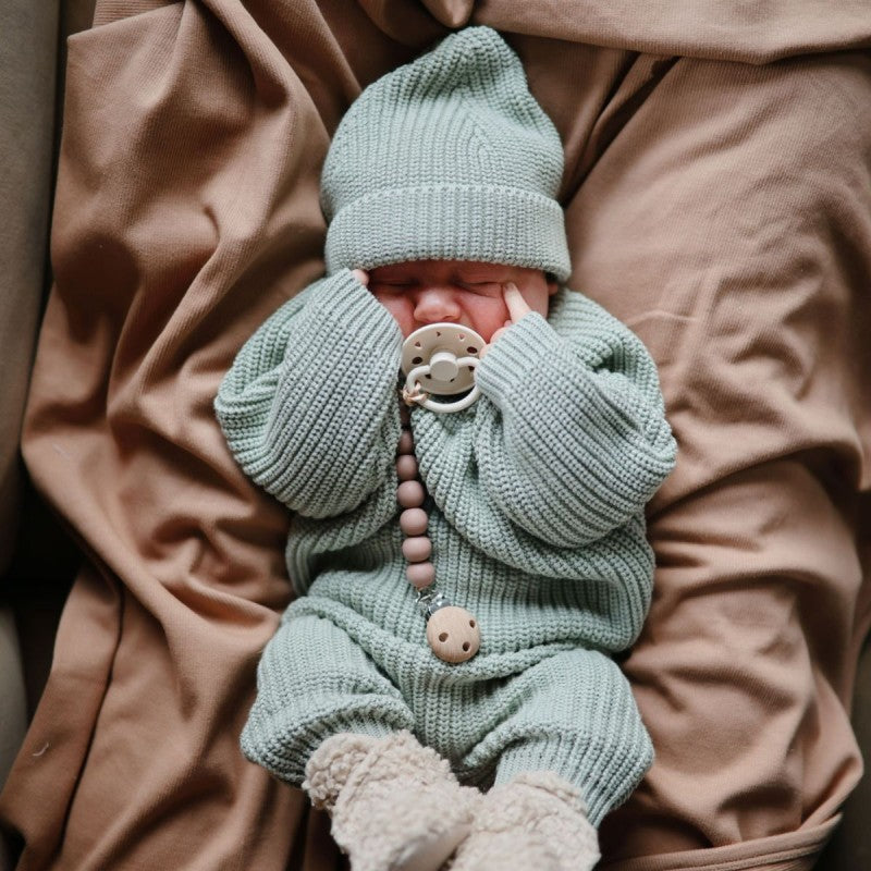 2 chupetas redondas látex moon phase FRIGG sage | cream